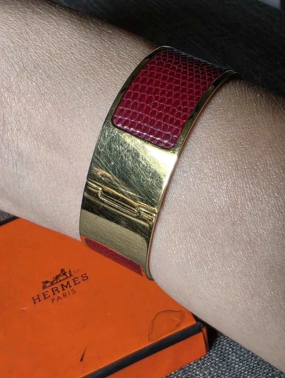 Authentic Hermes Loquet Bangle Bracelet Watch